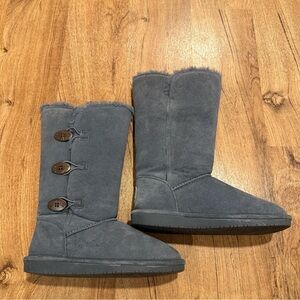 Bearpaw Women's Gray Suede Lauren Boots, Women's Sz 8